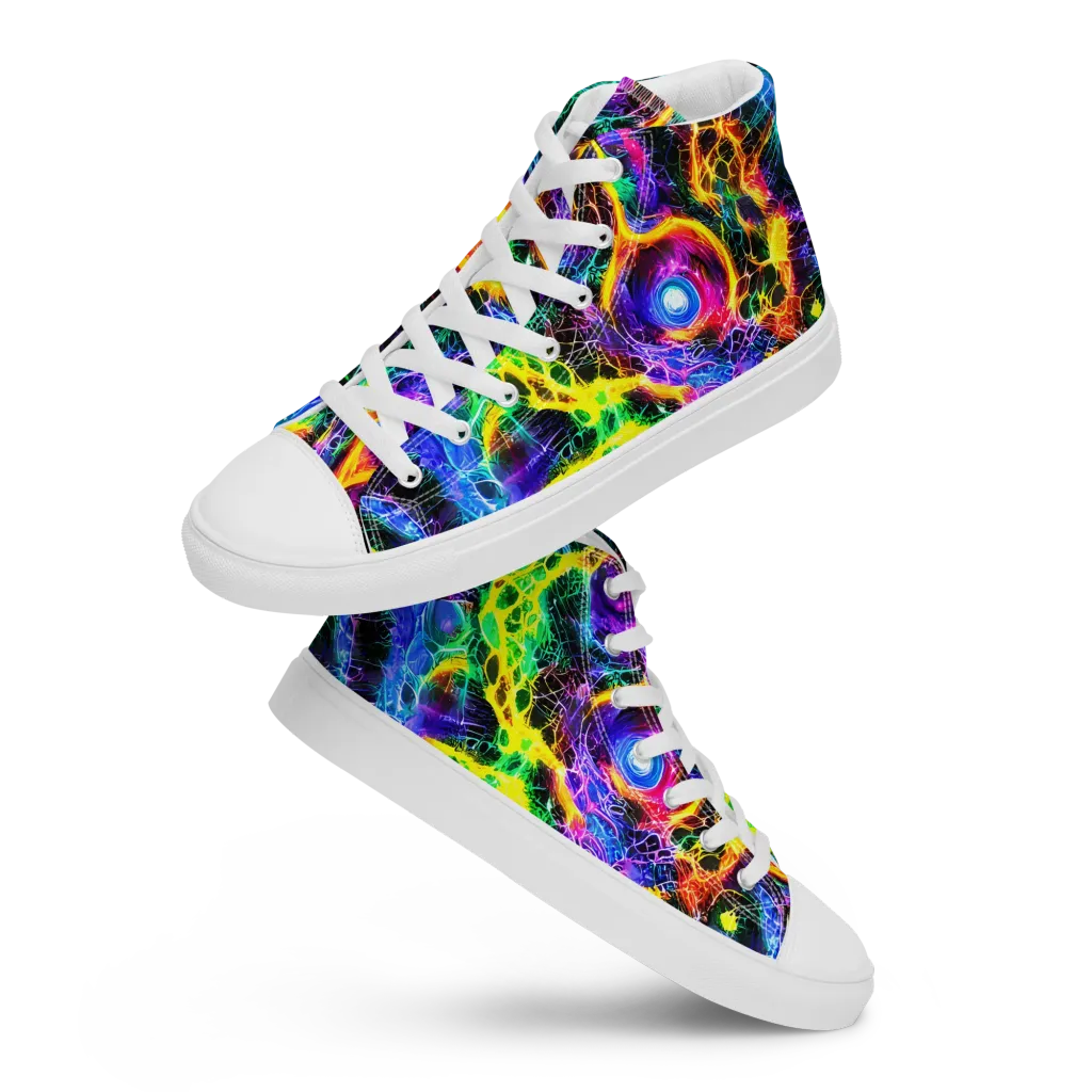 Vivid Veil on Women's High Top Canvas Shoes — Front