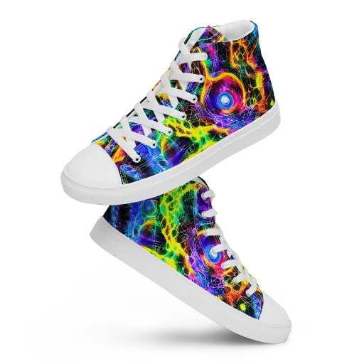 Vivid Veil on a Women's High Top Canvas Shoes