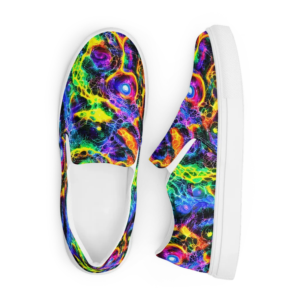 Vivid Veil on Men's Slip-On Canvas Shoes — Front