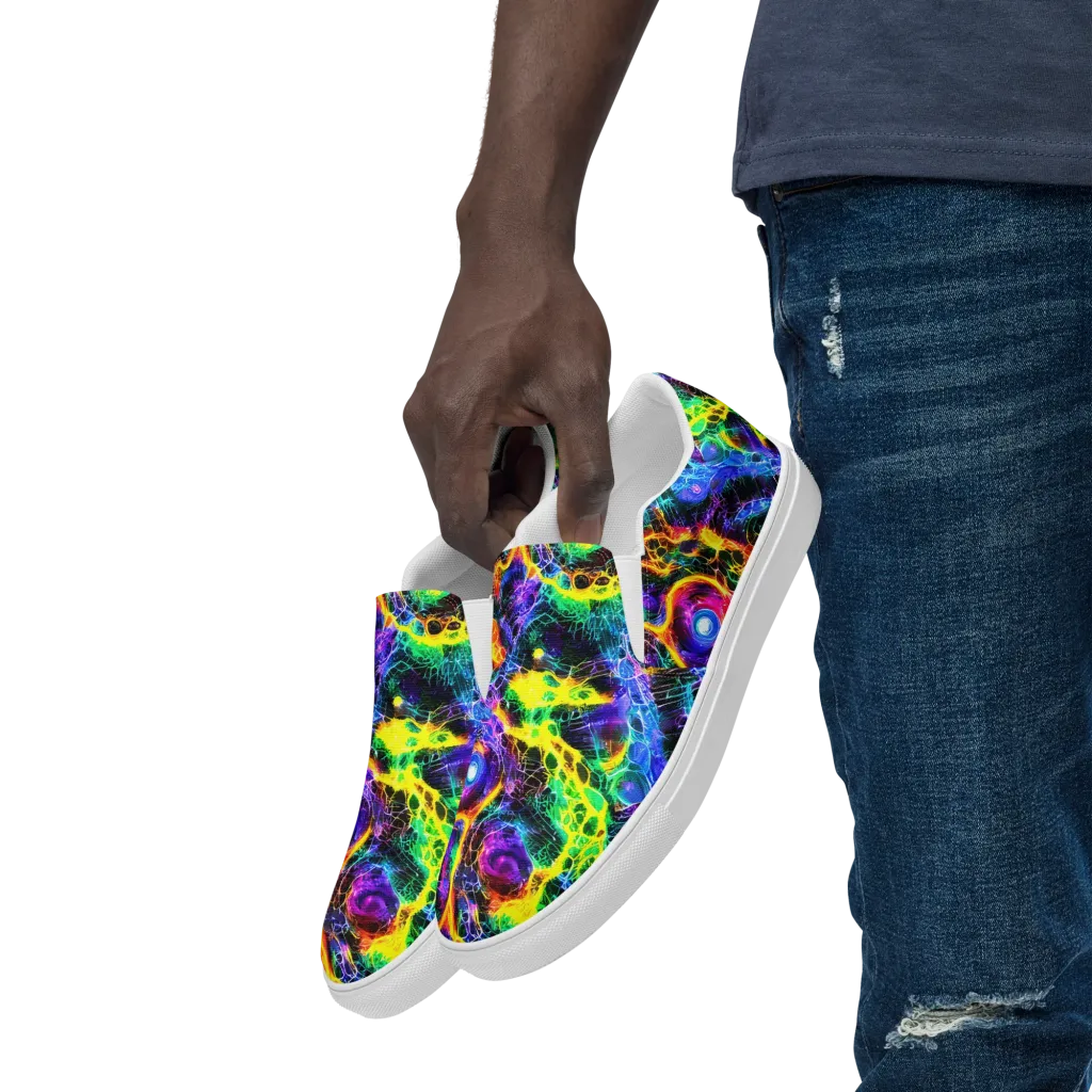 Vivid Veil on Men's Slip-On Canvas Shoes — Left Front