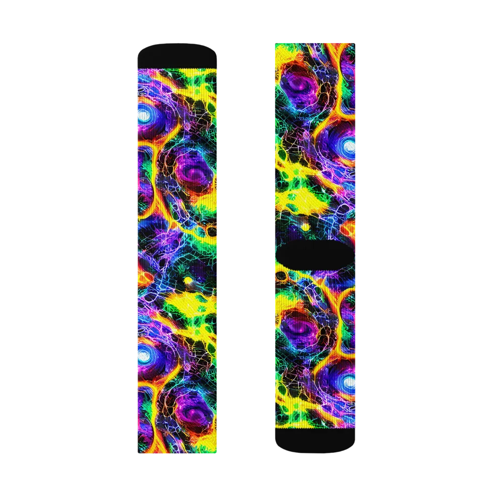 Vivid Veil on Socks — Right Sock
