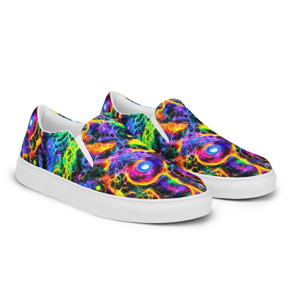 Vivid Veil on Women's Slip-On Canvas Shoes — Right Front