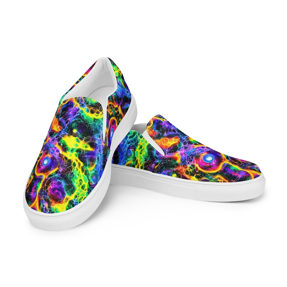 Vivid Veil on Women's Slip-On Canvas Shoes — Left Front