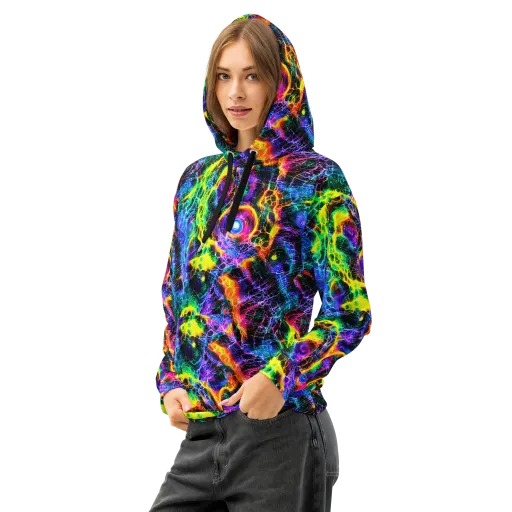 Vivid Veil on a Cotton Hoodie