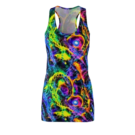 Vivid Veil on a Racerback Dress