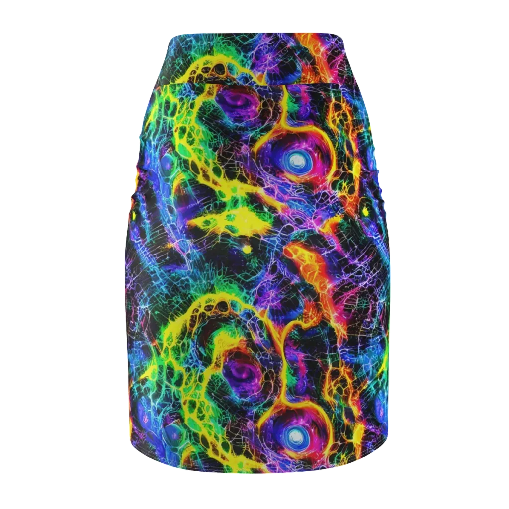 Vivid Veil on Pencil Skirt — Back