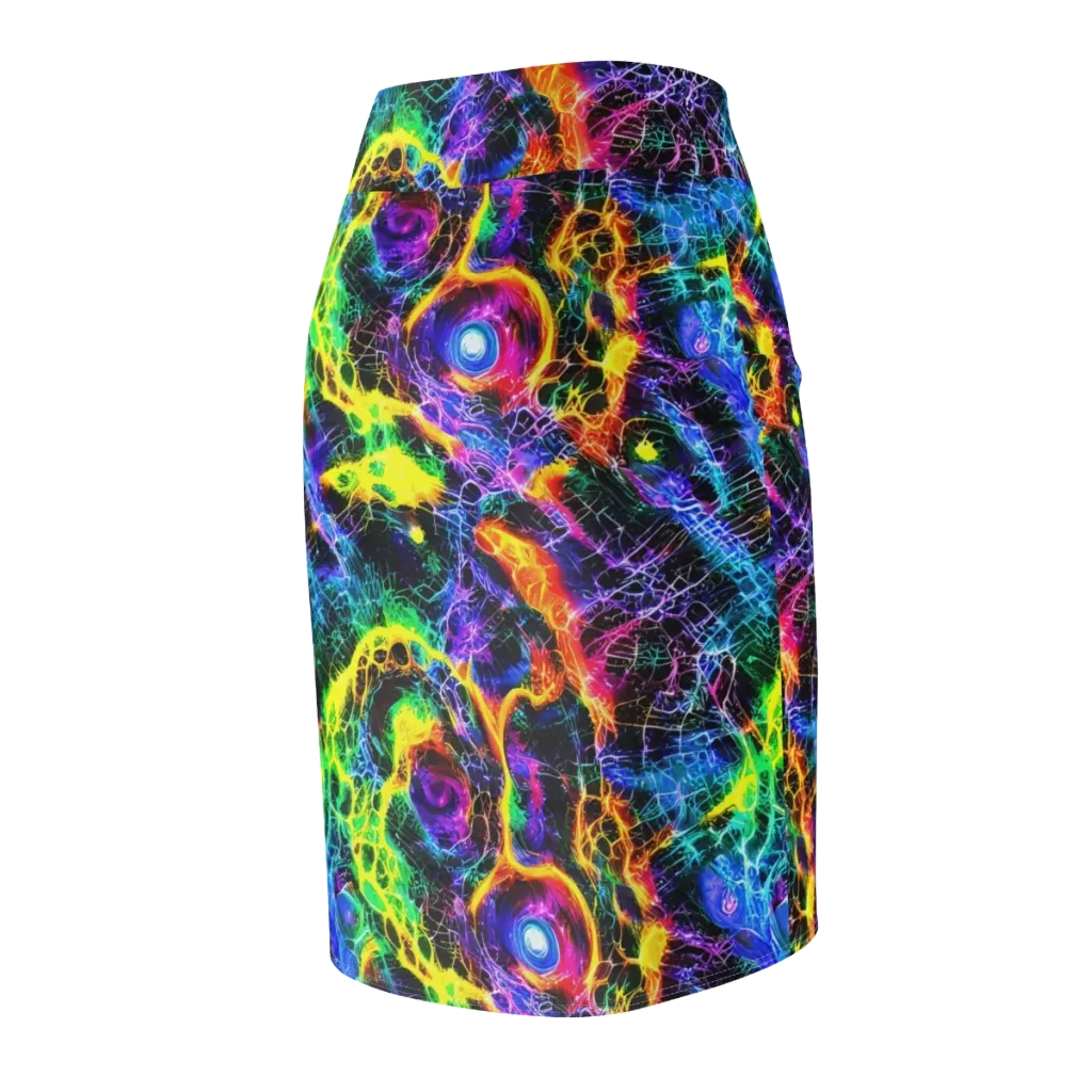 Vivid Veil on Pencil Skirt — Back Side