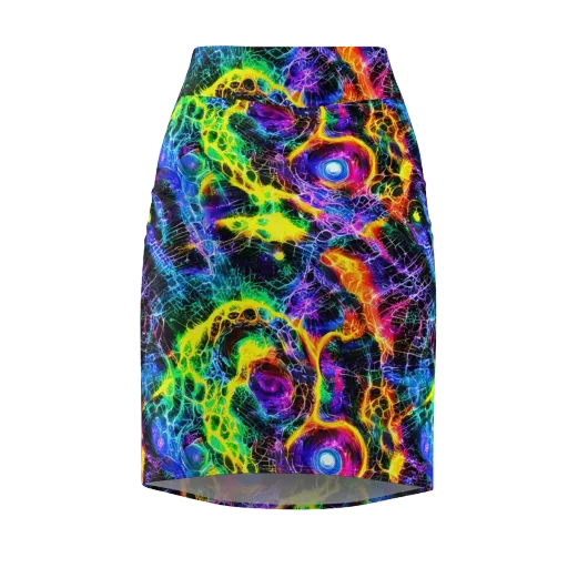 Vivid Veil on a Pencil Skirt