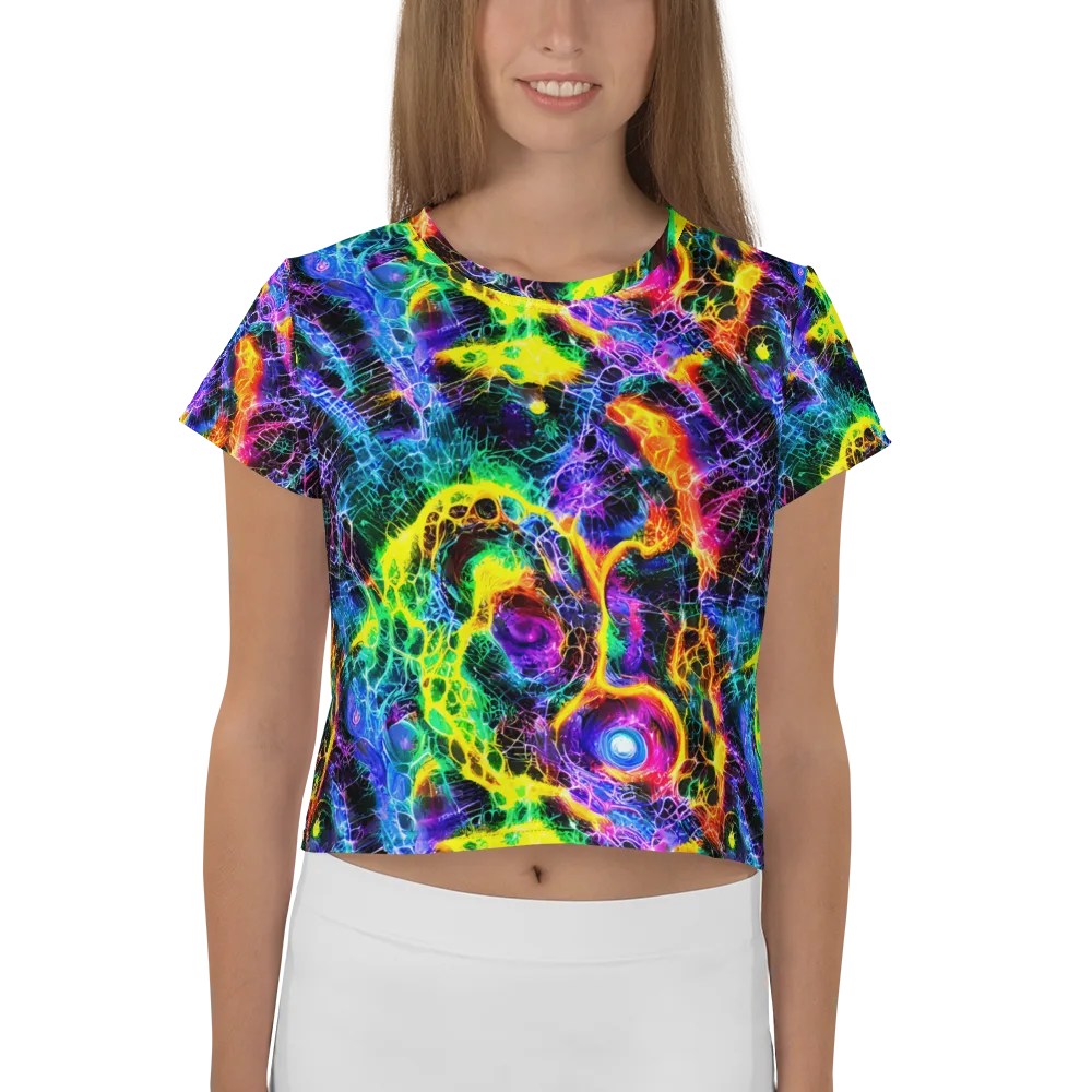 Vivid Veil on Crop Tee — Front