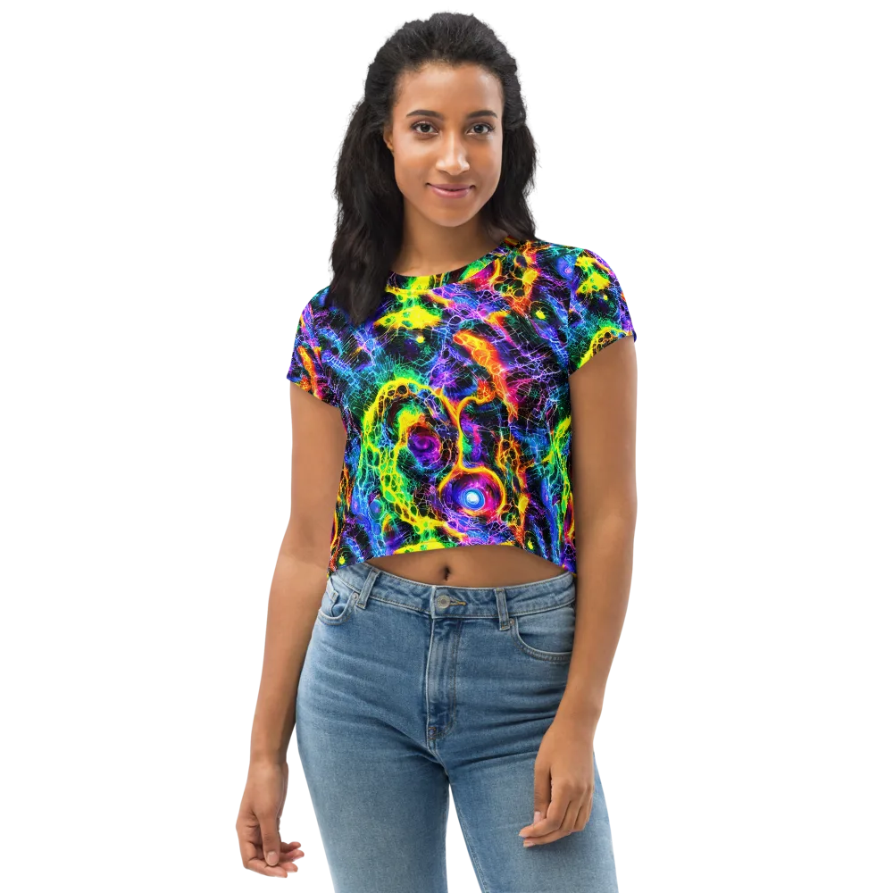 Vivid Veil on Crop Tee — Front