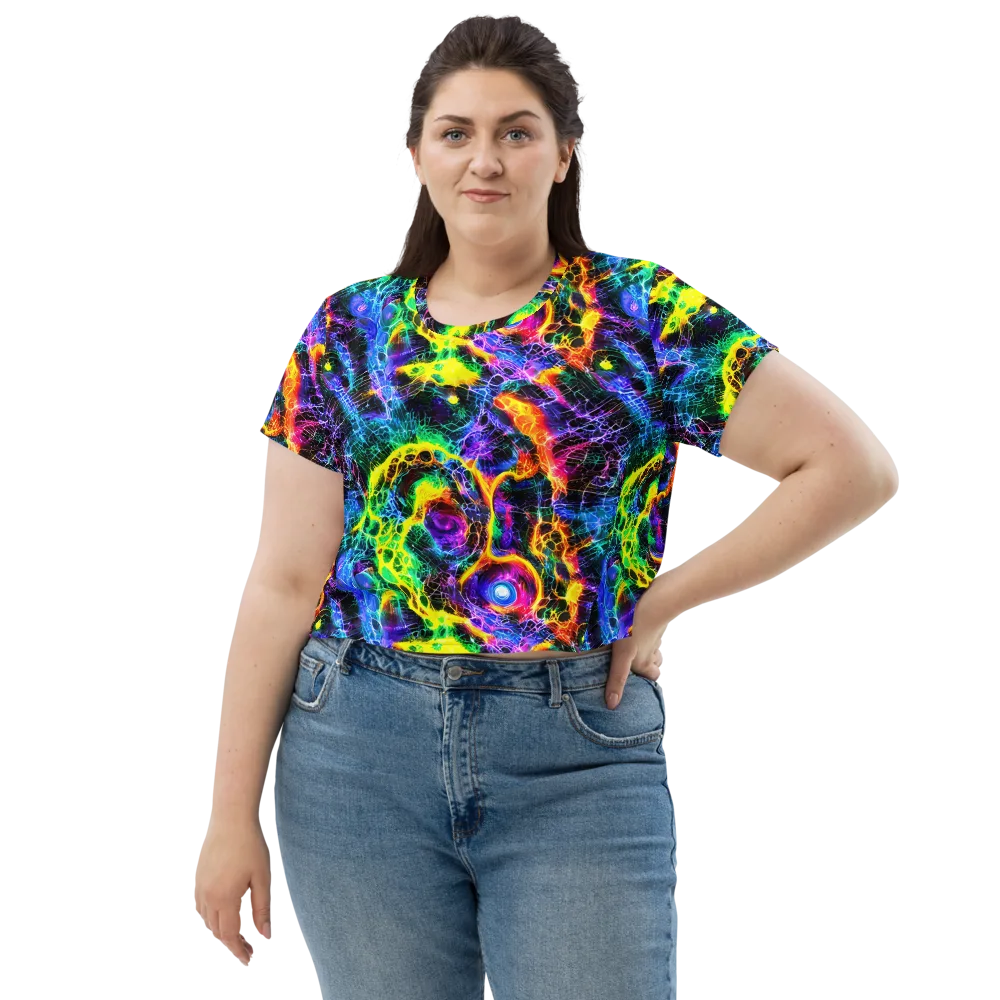Vivid Veil on Crop Tee — Front