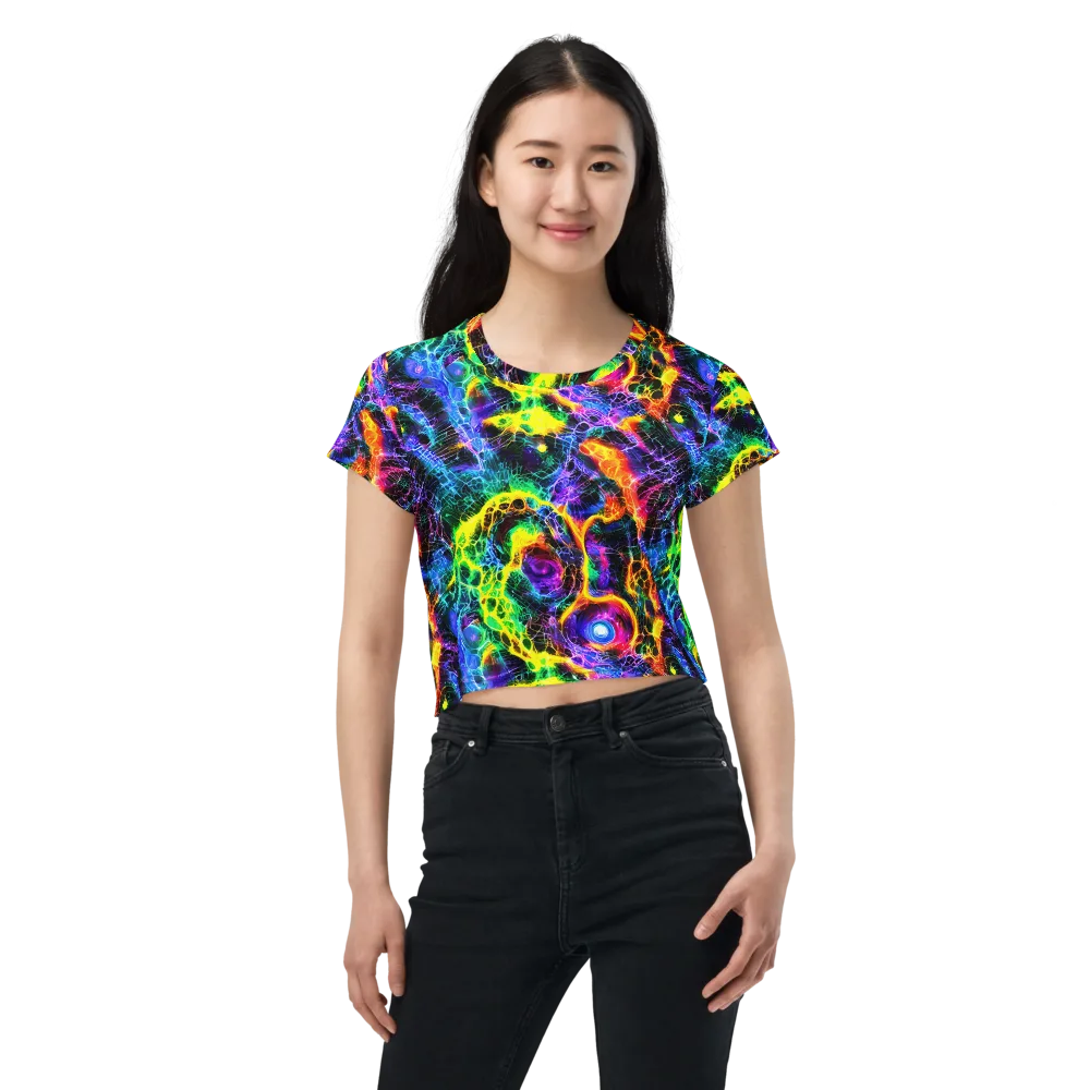Vivid Veil on Crop Tee — Front