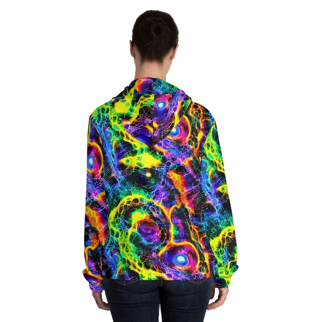 Vivid Veil on Women's Full-Zip Hoodie — Back On Person