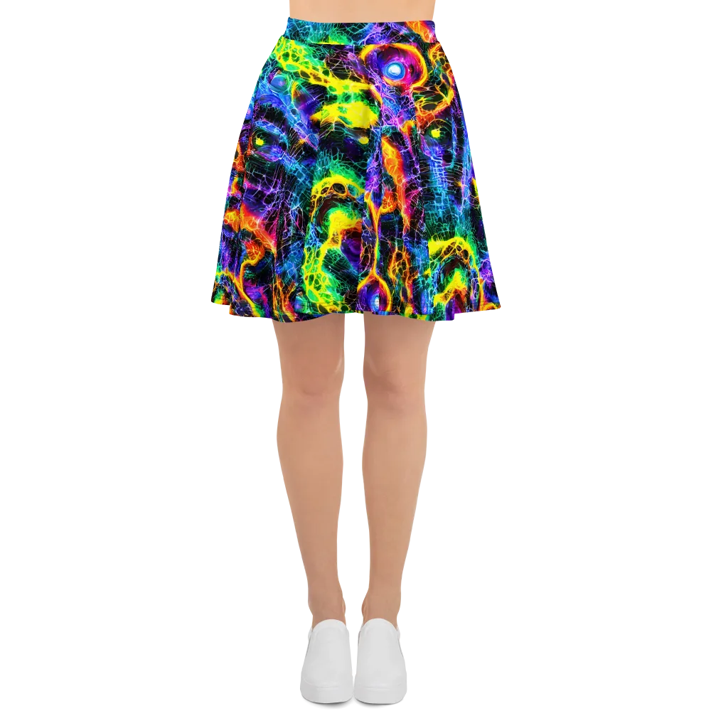 Vivid Veil on Skater Skirt — Front