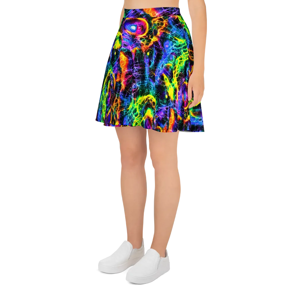 Vivid Veil on Skater Skirt — Left