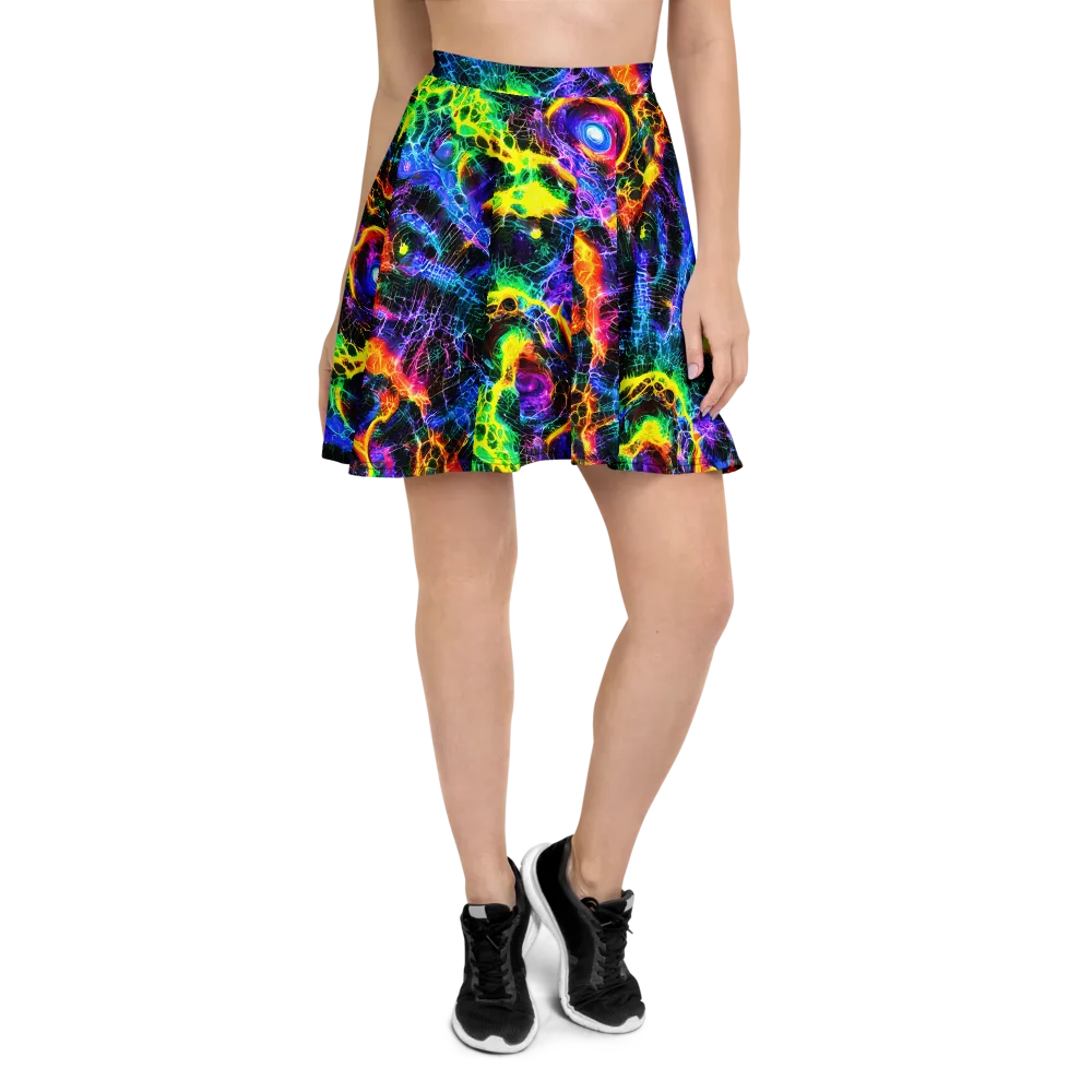 Vivid Veil on Skater Skirt — Front