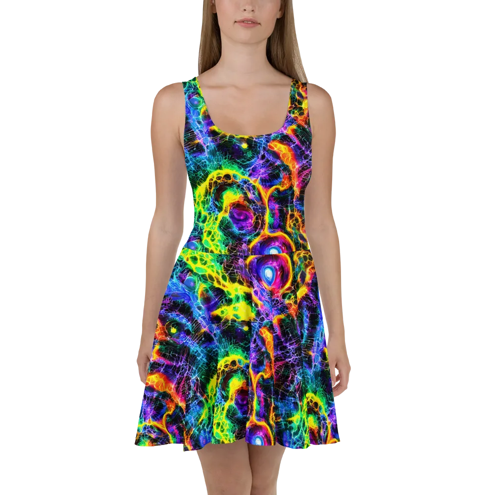 Vivid Veil on Skater Dress — Front