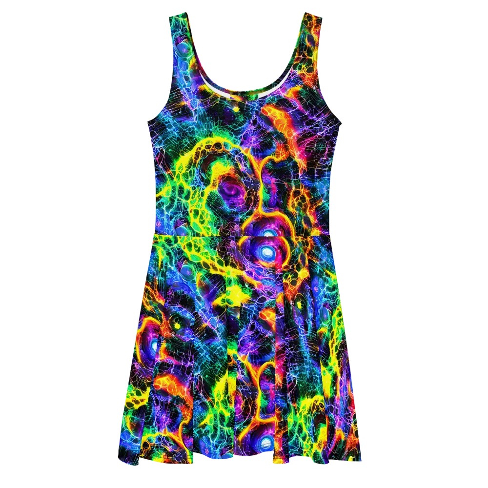 Vivid Veil on Skater Dress — Front