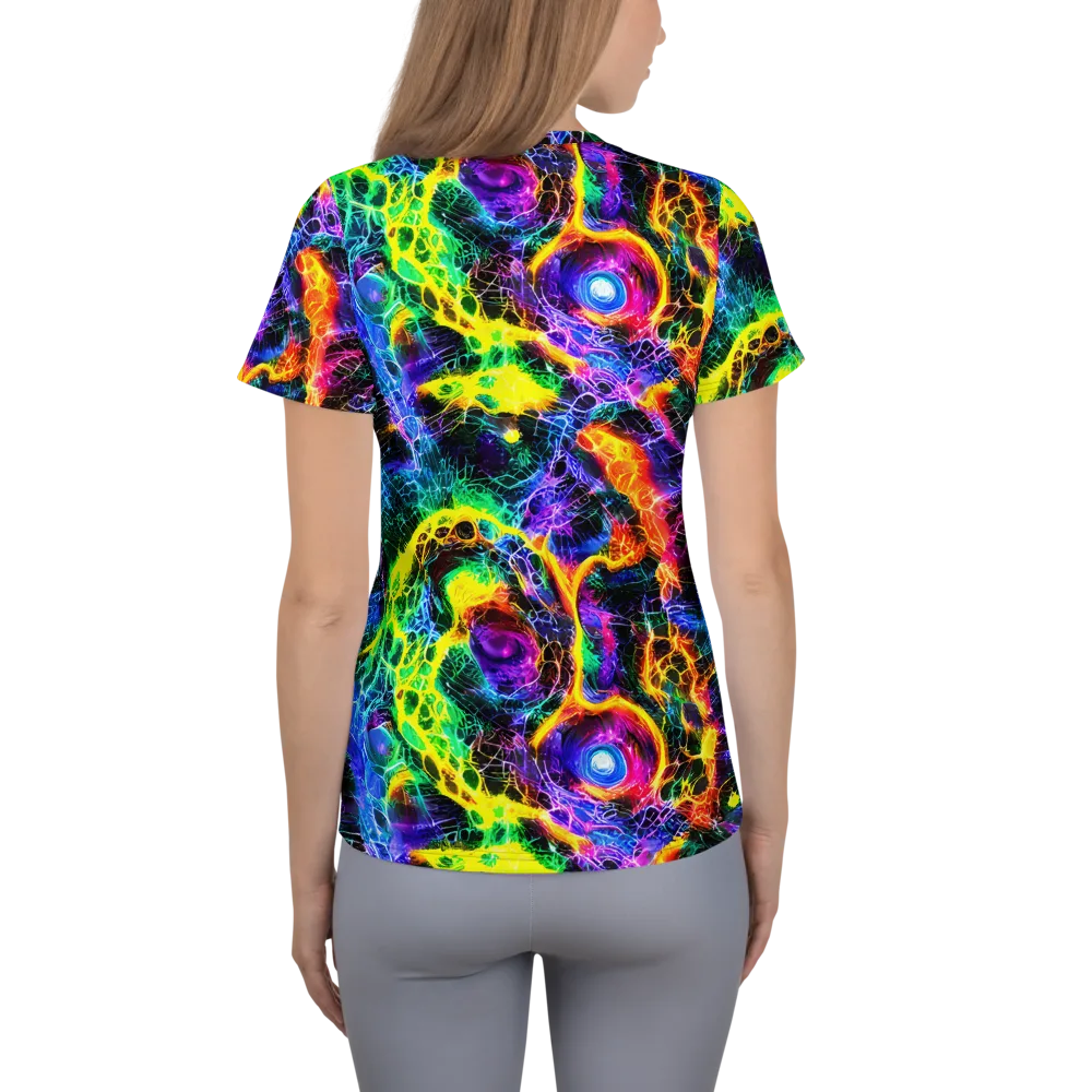 Vivid Veil on Women's Athletic T-Shirt — Back