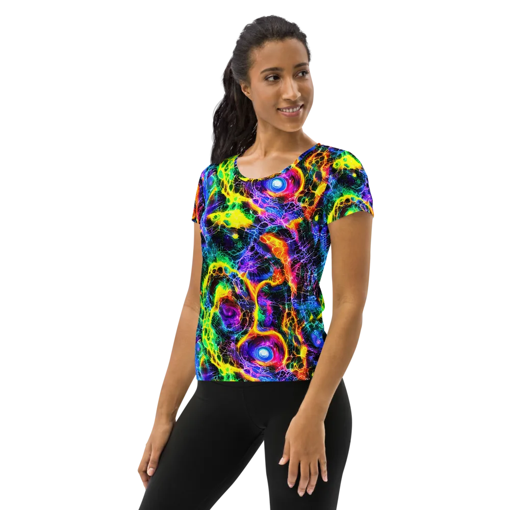 Vivid Veil on Women's Athletic T-Shirt — Left