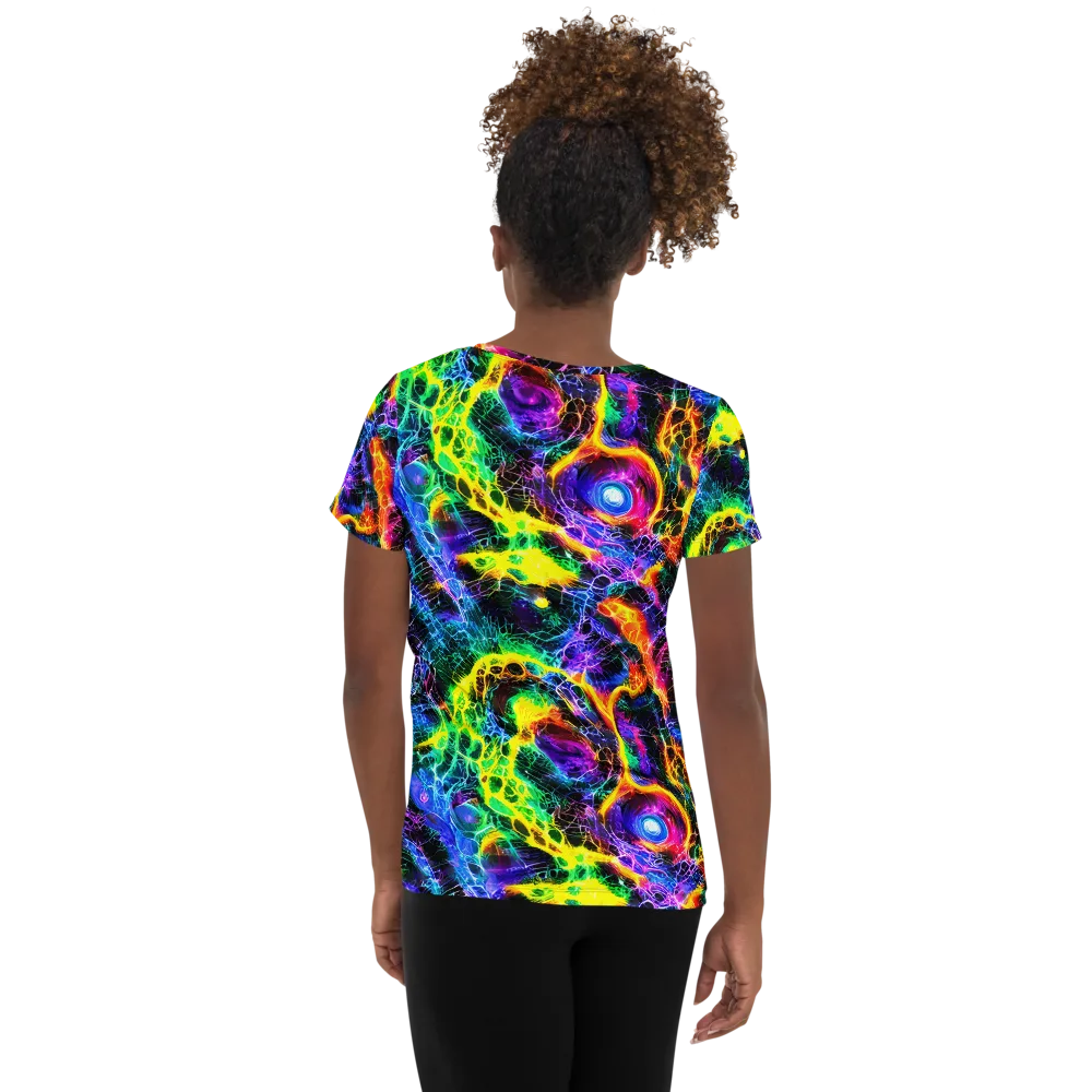 Vivid Veil on Women's Athletic T-Shirt — Back