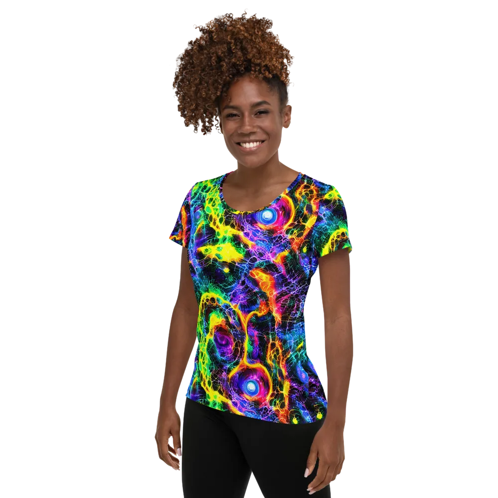 Vivid Veil on Women's Athletic T-Shirt — Left