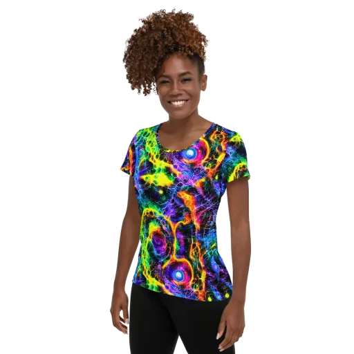 Vivid Veil on a Women's Athletic T-Shirt