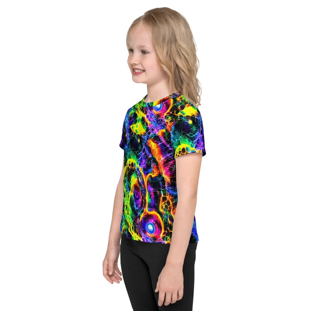 Vivid Veil on Kids Crew Neck T-Shirt — Left