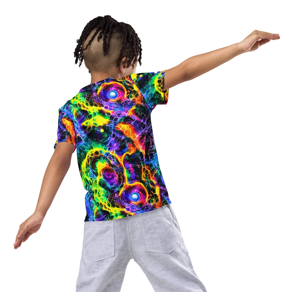 Vivid Veil on Kids Crew Neck T-Shirt — Back