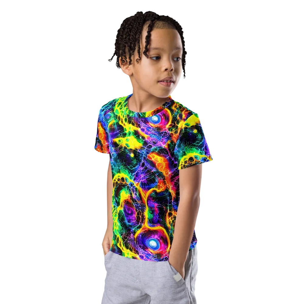 Vivid Veil on Kids Crew Neck T-Shirt — Left Front