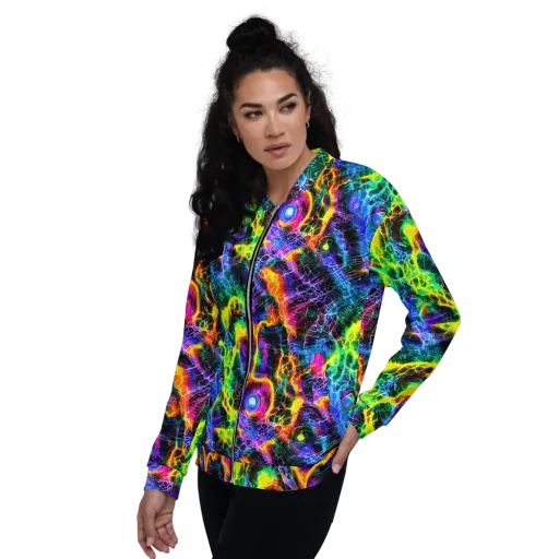 Vivid Veil on a Bomber Jacket