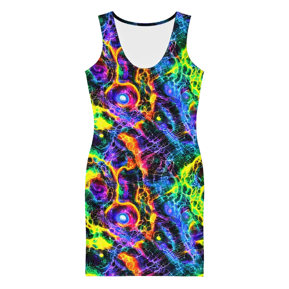 Vivid Veil on Bodycon Dress — Front