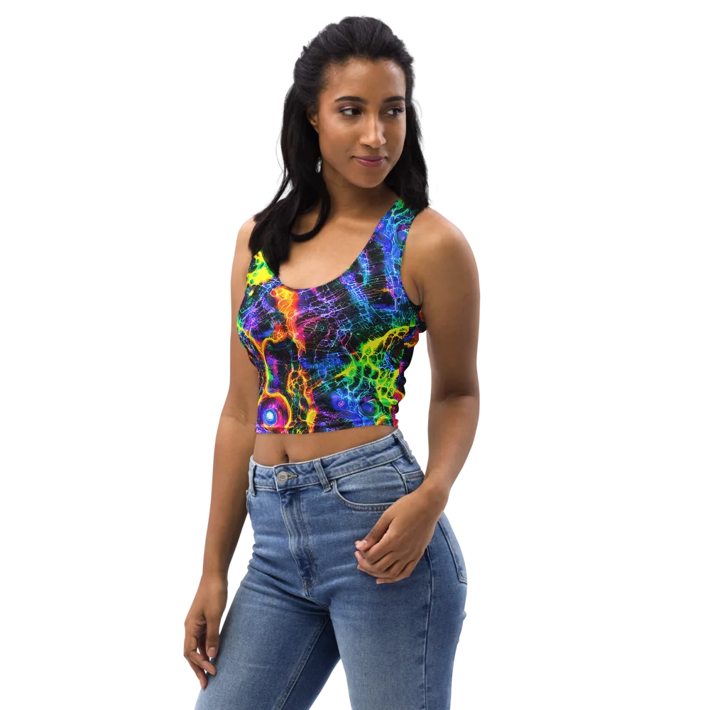 Vivid Veil on Crop Top — Left Front