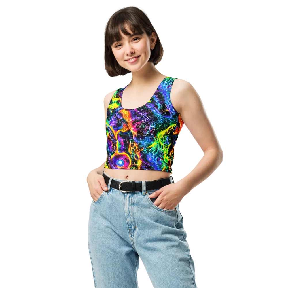 Vivid Veil on Crop Top — Front