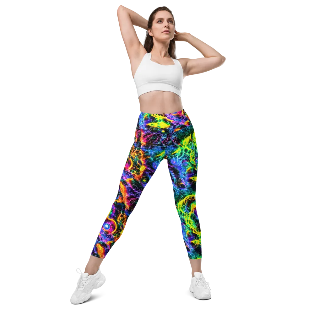 Vivid Veil on Leggings with Pockets — Front