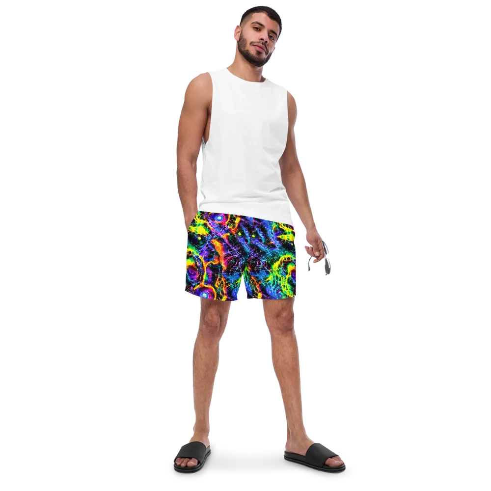 Vivid Veil on Swim Trunks — Front