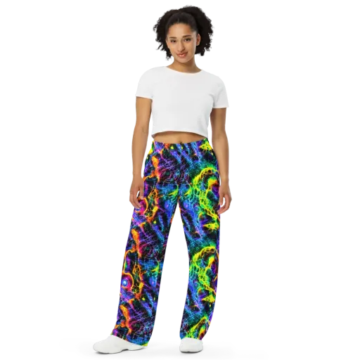 Vivid Veil on a Wide-Leg Pants
