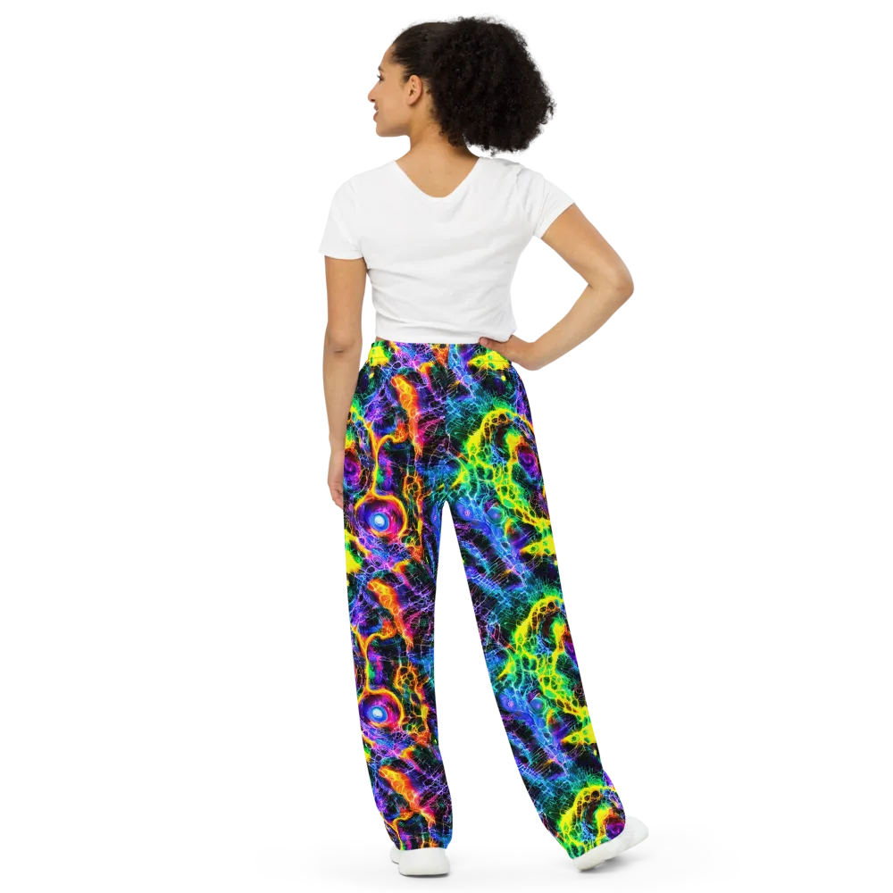 Vivid Veil on Wide-Leg Pants — Back