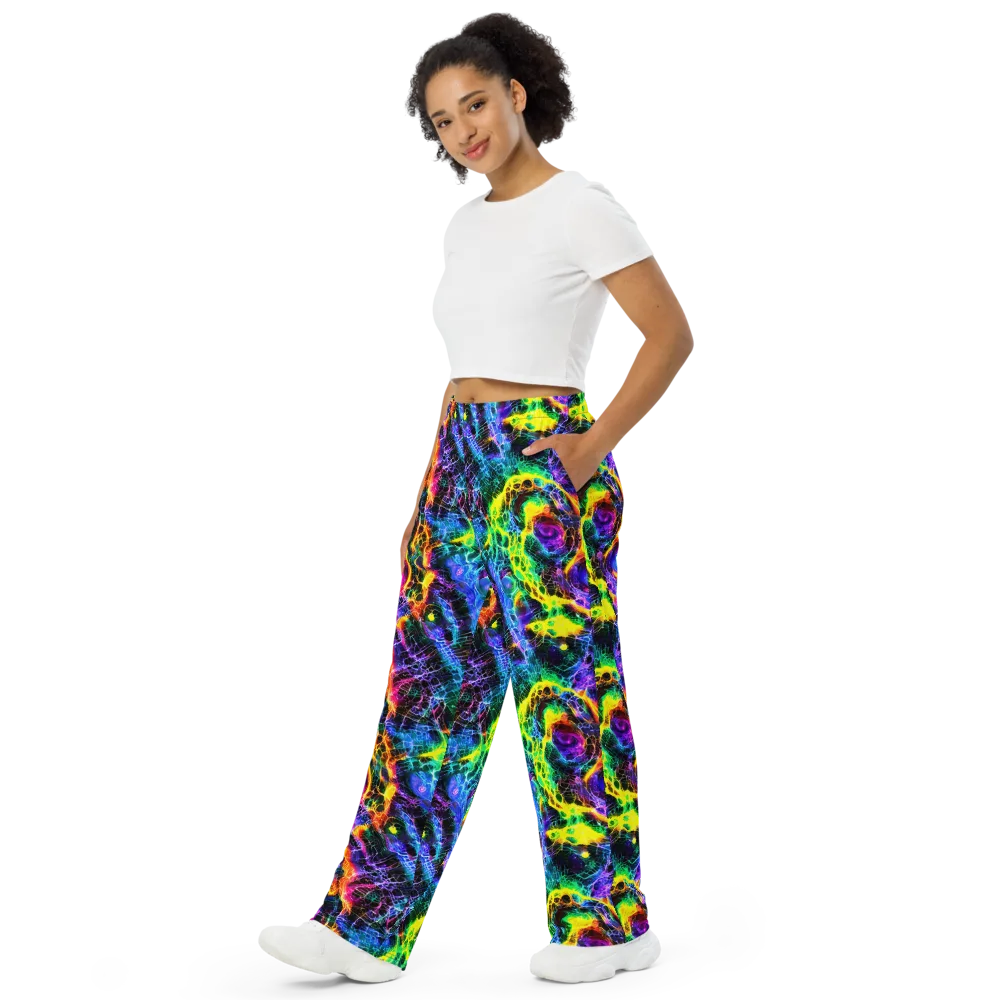 Vivid Veil on Wide-Leg Pants — Left Front