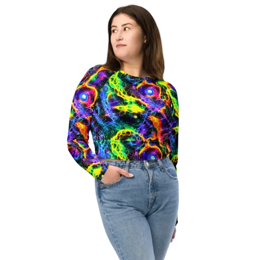 Vivid Veil on a Long Sleeve Crop Top