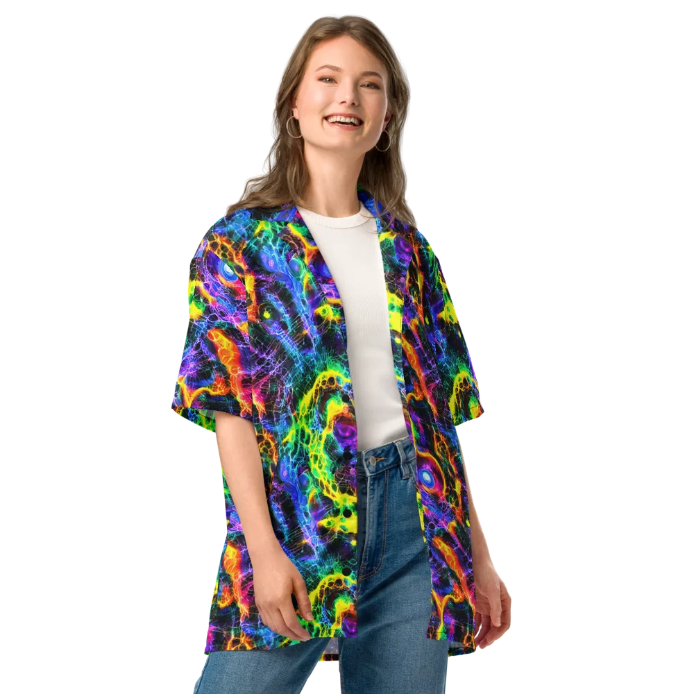 Vivid Veil on Button Shirt — Front