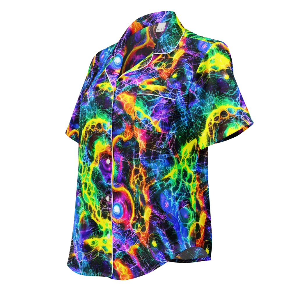 Vivid Veil on Women's Short Sleeve Pajama Top — Left Front
