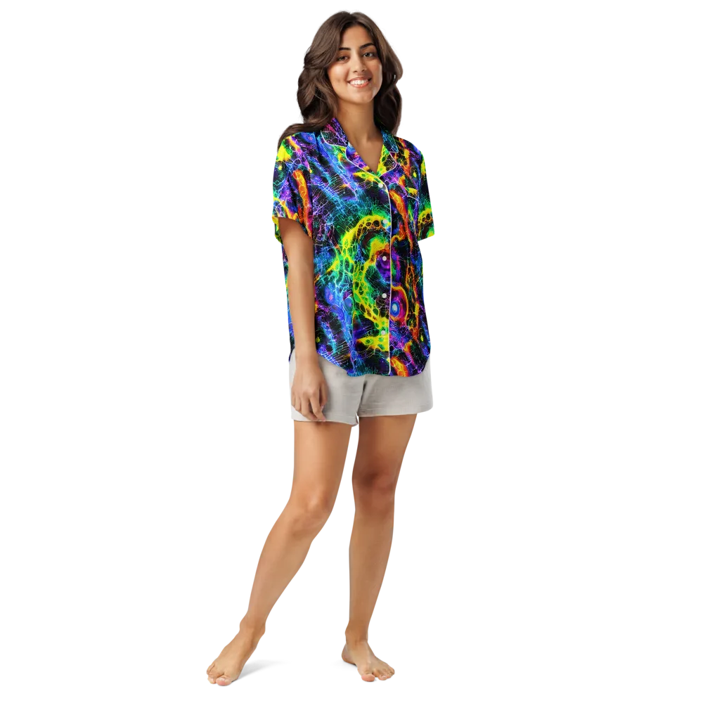 Vivid Veil on Women's Short Sleeve Pajama Top — Front
