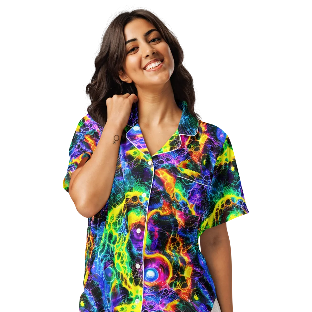 Vivid Veil on Women's Short Sleeve Pajama Top — Front