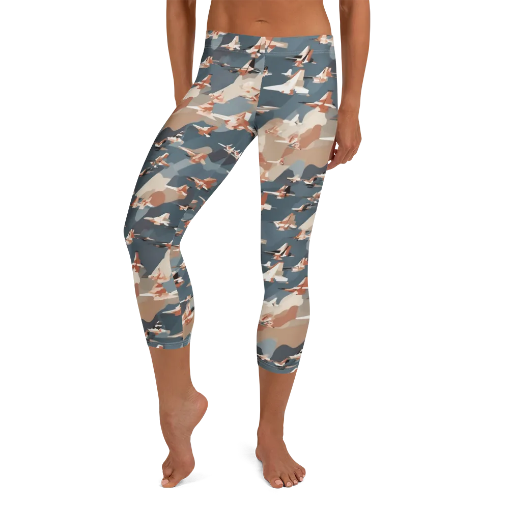 Jetstream Garden on Capri Leggings — Front
