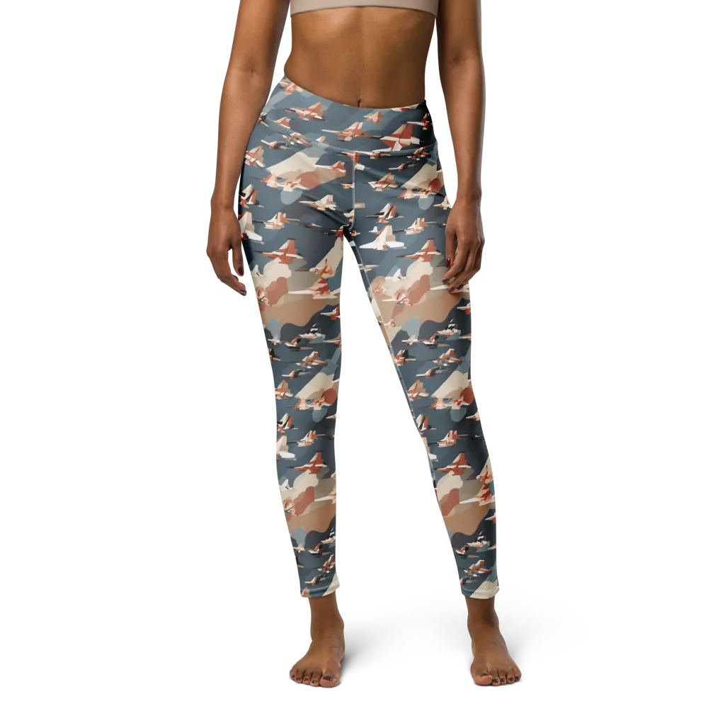 Jetstream Garden on Yoga Leggings — Front