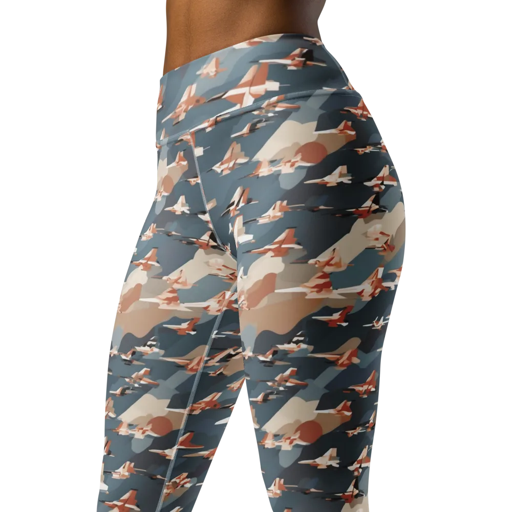 Jetstream Garden on Yoga Leggings — Left Front