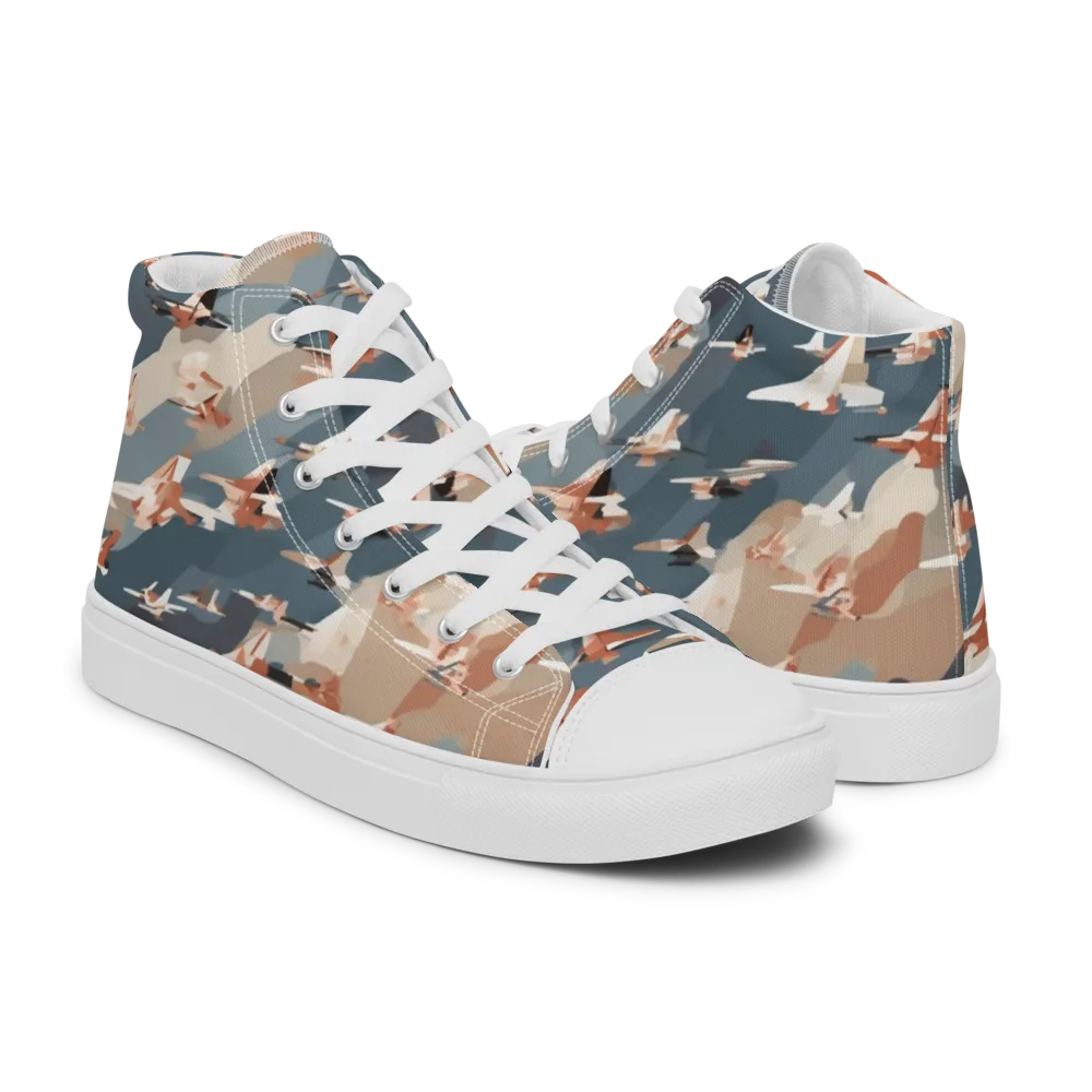 Jetstream Garden on Men's High Top Canvas Shoes — Right