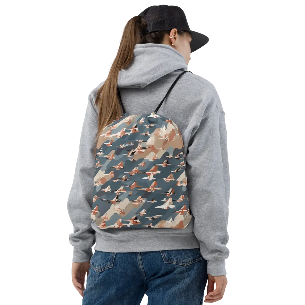 Jetstream Garden on Drawstring Bag — Front