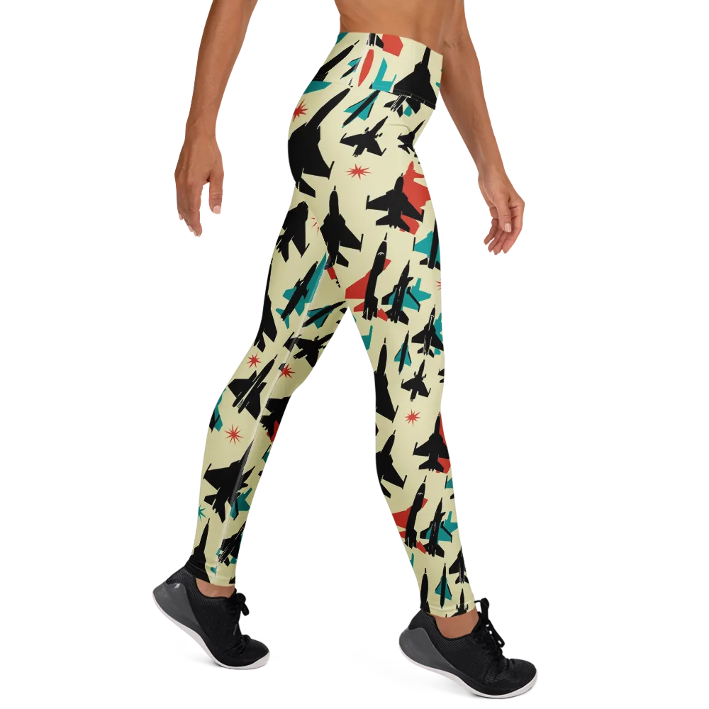 Jetstream Pop on Yoga Leggings — Right